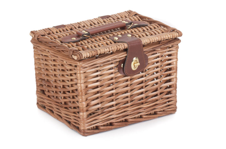 Luxury Square Wicker Basket with faux leather straps