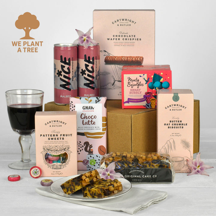 Sustainable Wine and Sweet Treats Gift Box