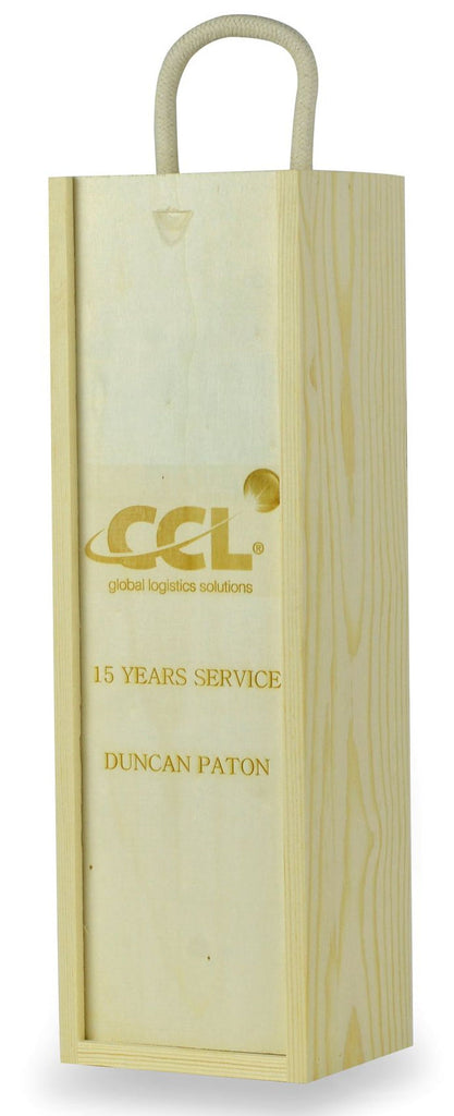 Personalised 1 Bottle Wooden Gift Box