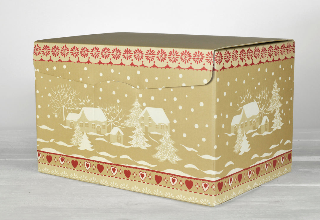 Gift Box with a snowy winter scene design
